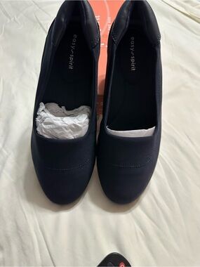 Easy Spirit Navy Slip-On Comfort Flats gift 2 size 9.5 WW